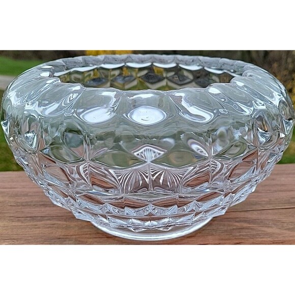 Vintage Fostoria American Glass Crystal Cupped & Footed 7-1/2 Inch Bowl - Picture 6 of 12